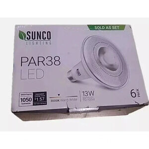 PAR 38 LED Warm White Bulbs - 6 Pack, 120V, 15W - Energy Efficient Light Bulbs